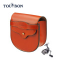 Tourbon top selling quality real leather fly fishing reel case